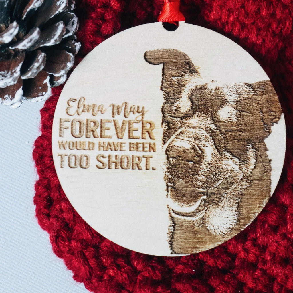 Personalized Pet Portrait on Wood | Custom Christmas Ornament | BFCM - Etch Society Etch Society Holiday Ornaments