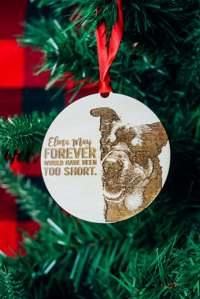 Personalized Pet Portrait on Wood | Custom Christmas Ornament | BFCM - Etch Society 3x3 Inches Etch Society Holiday Ornaments
