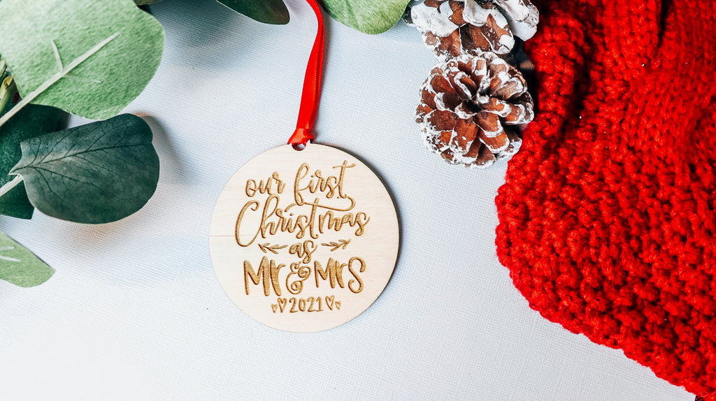 Our First Christmas as Mr & Mrs | Christmas Ornament | BFCM - Etch Society Ornament Only Etch Society Holiday Ornaments