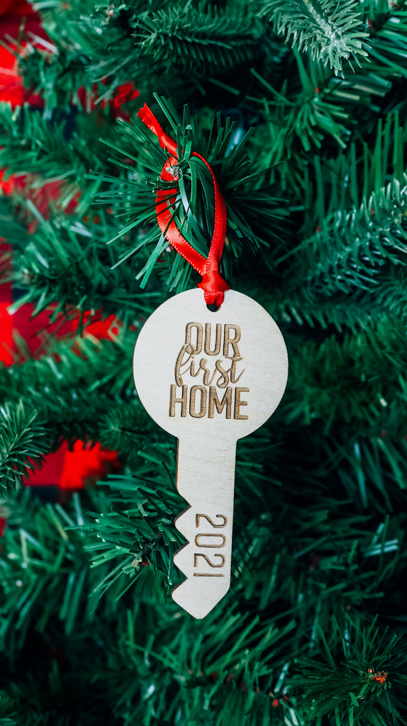 Our First Home Key | Christmas Ornament | BFCM - Etch Society Ornament Only Etch Society Holiday Ornaments