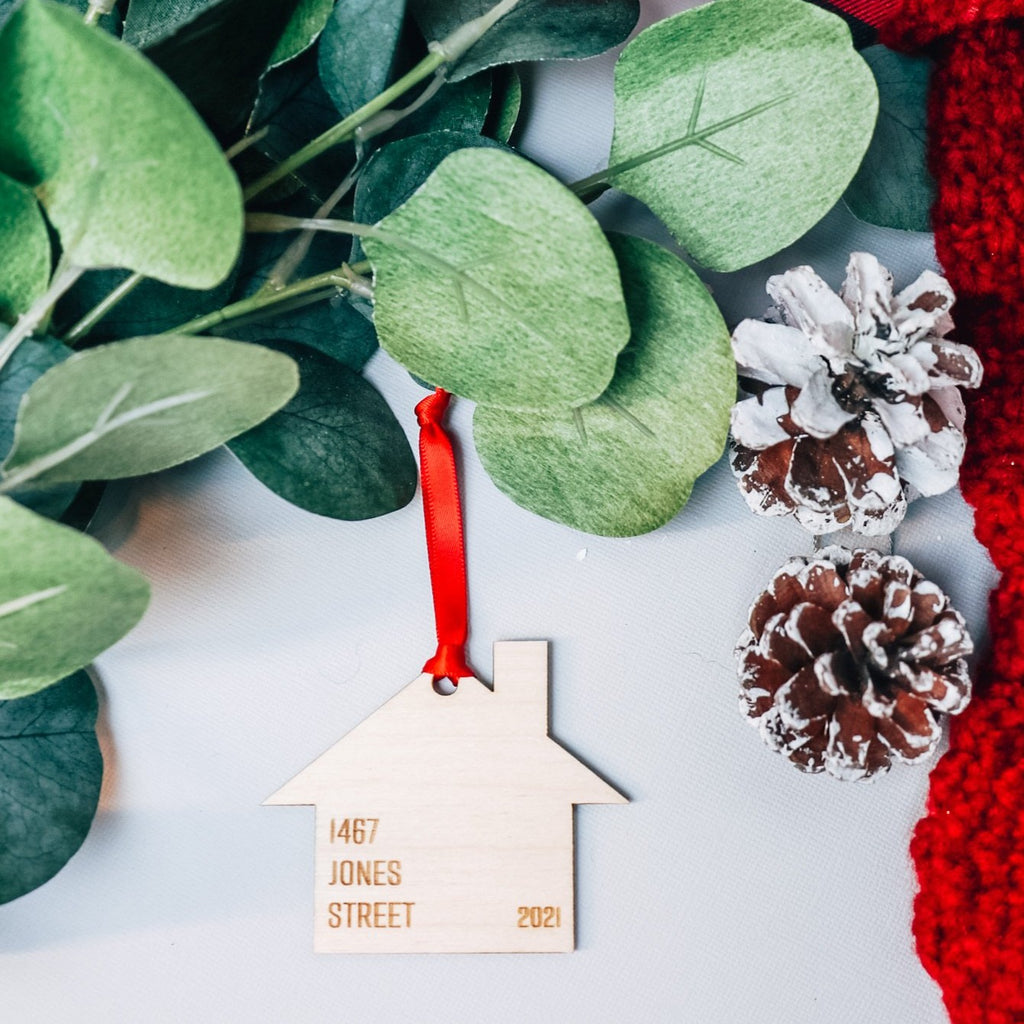 Custom Home Address | Christmas Holiday Ornament | BFCM - Etch Society Etch Society Holiday Ornaments