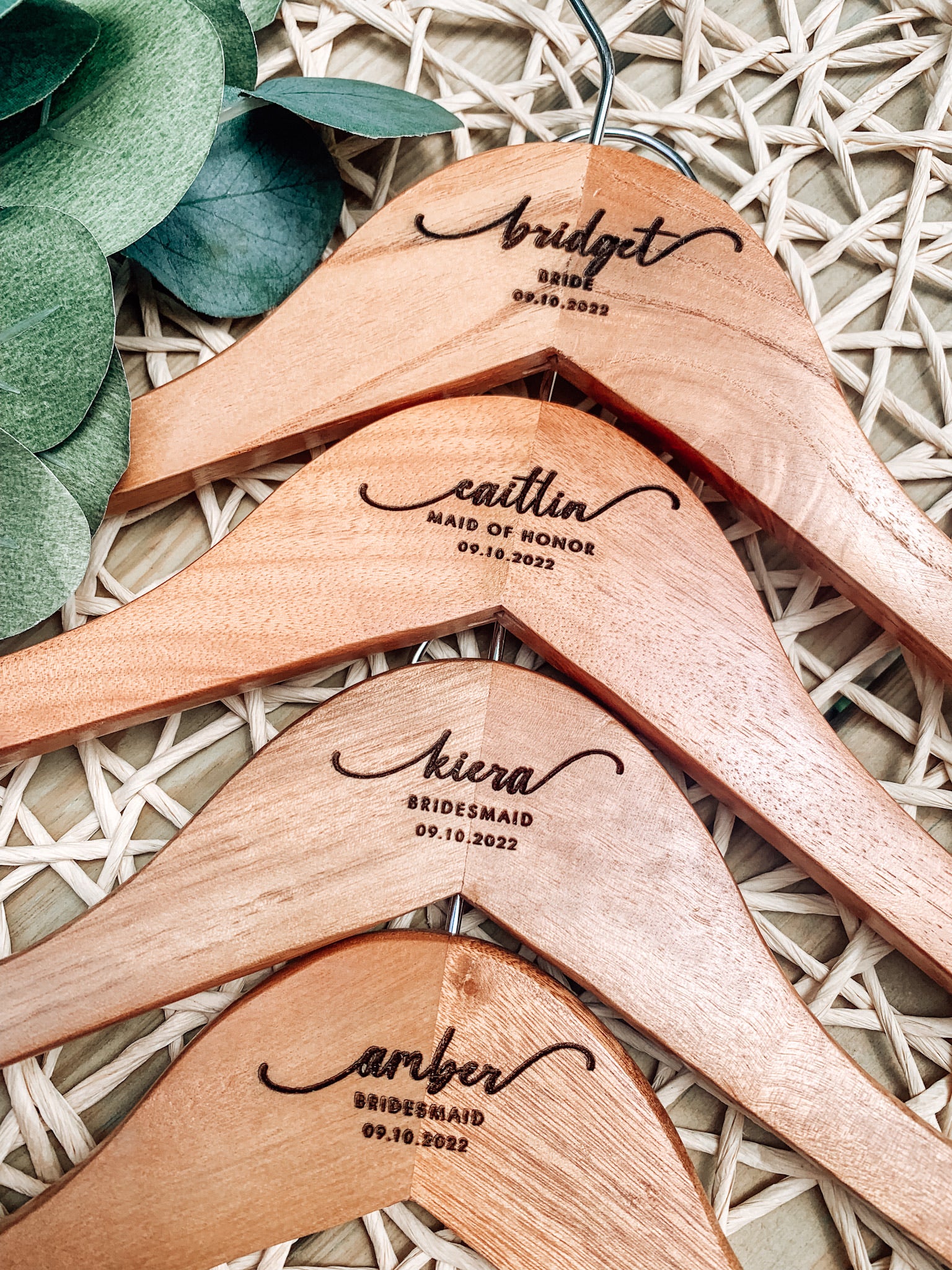 dress hangers wedding Personalized Bride Hanger for Elegant Custom Name Deta Bridesmaid darkness of names is dependent on color of natural wood Hangers are made with 2 pieces of wood seamed together with hood Mrs Wedding Hanger | Hobby