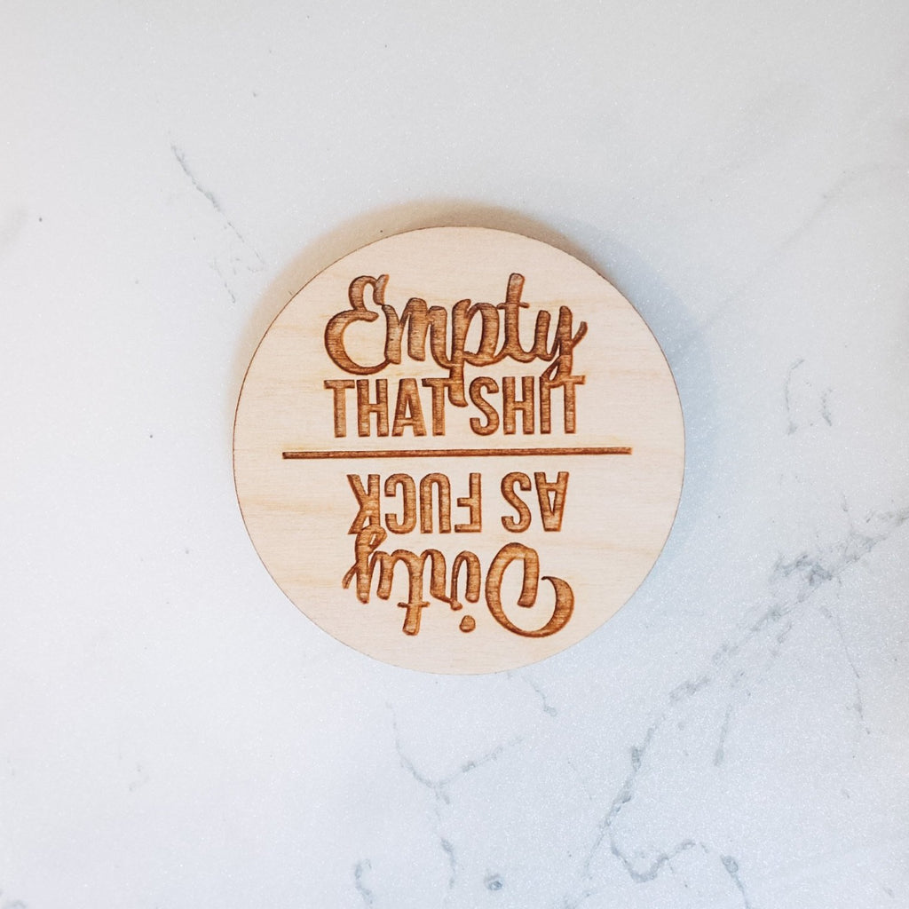 Empty That S**T, Clean As F**K, Clean Dirty Dishwasher Reversible Kitchen Magnet | BFCM - Etch Society Etch Society Refrigerator Magnets
