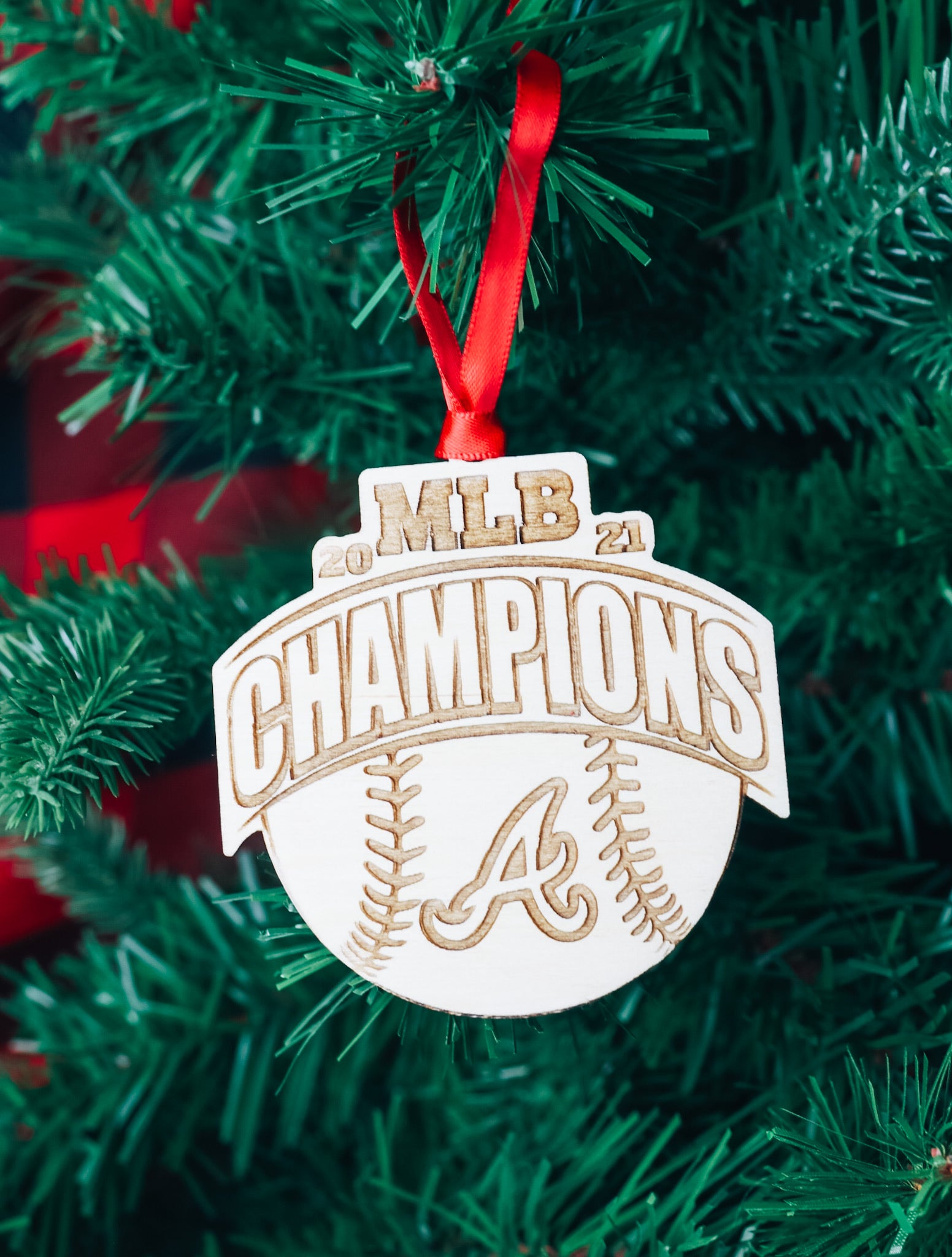 Atlanta Braves Christmas Ornament Mlb World Series Champions 2021