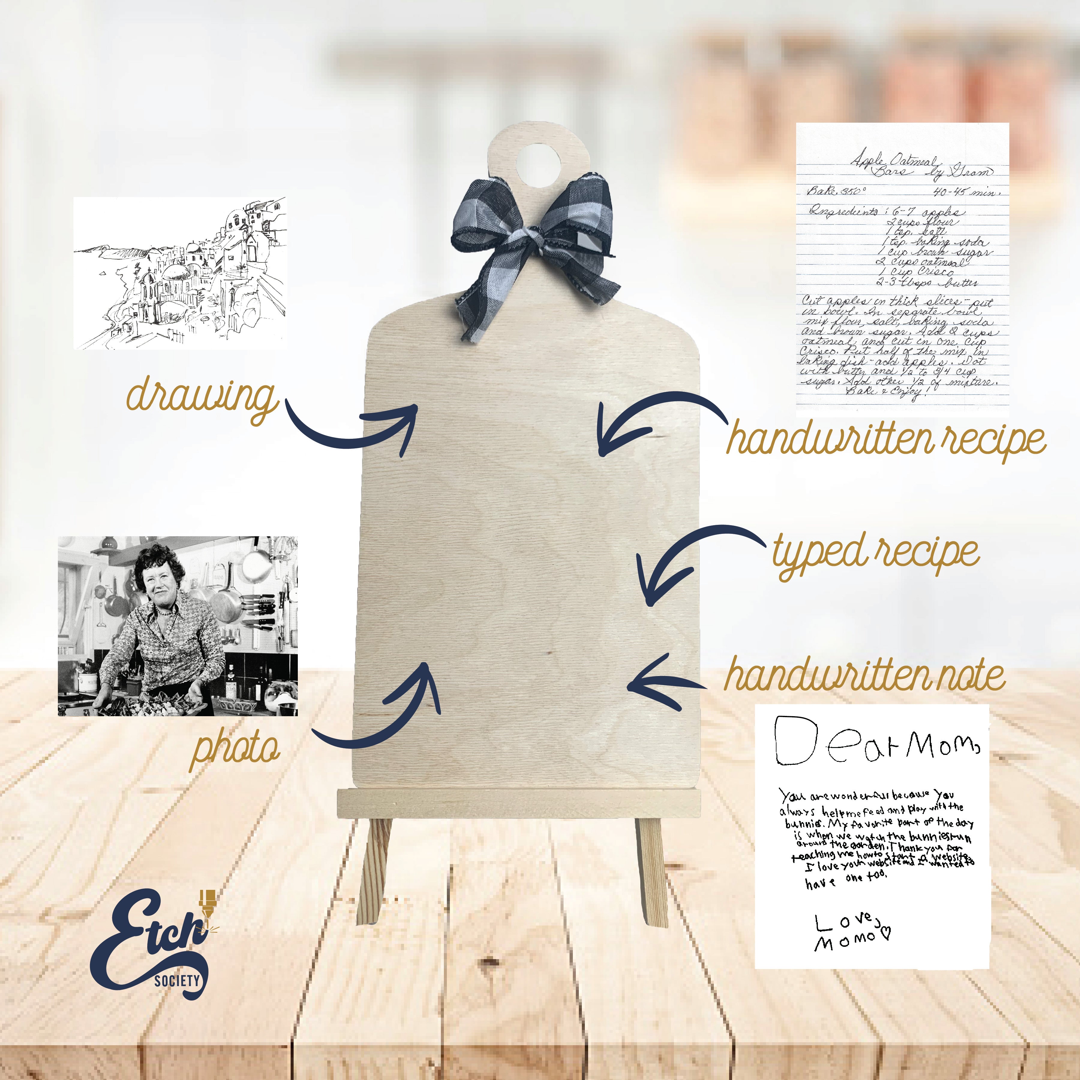 Personalized Handwritten Family Recipe Cutting Board | Laser Engraved – Etch Society